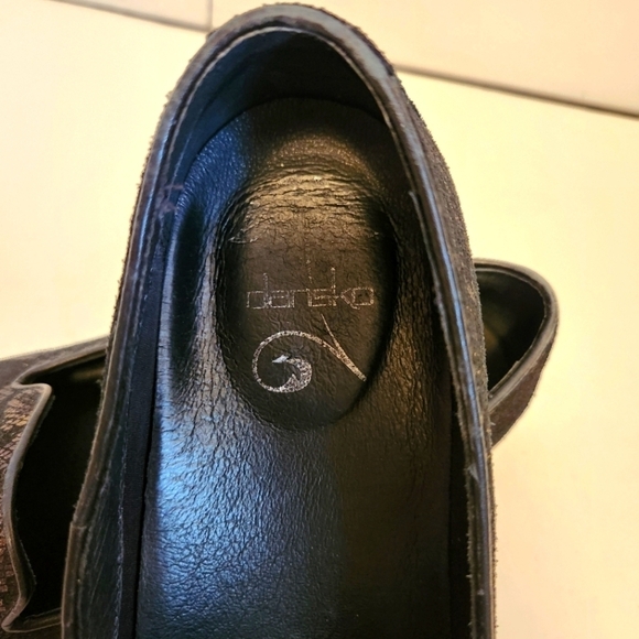 WOMENS DANSKO OLIVIA BRONZE SNAKE LEATHER SLIP ON LOAFER COMFORT SHOE SIZE 42 - Picture 4 of 7